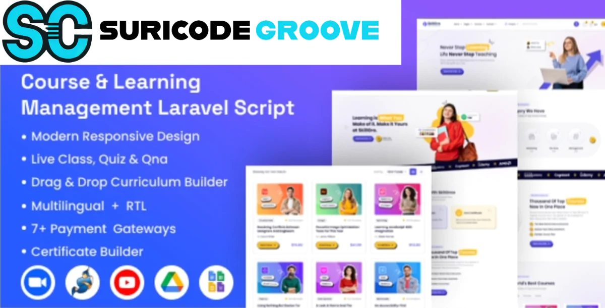 SuriSkillGro - Course & Learning Management System Laravel Script (LMS)
